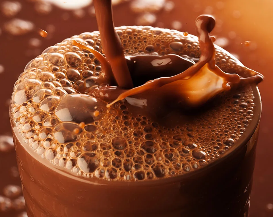 close up chocolate milk