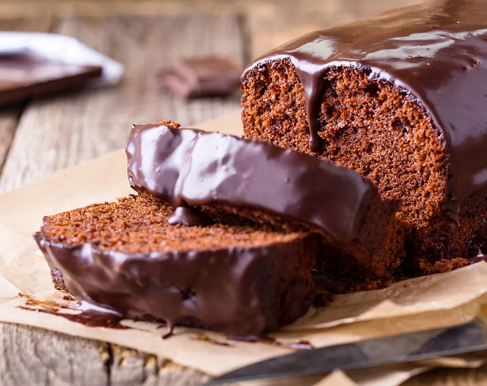 Chocolate cake with chocolate glaze