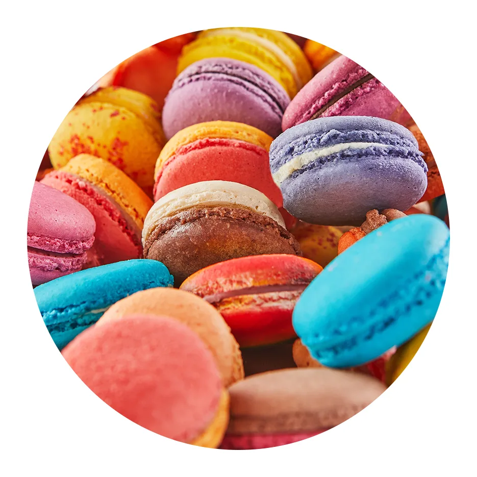 multicolored macaroons