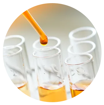 test tubes with orange liquid
