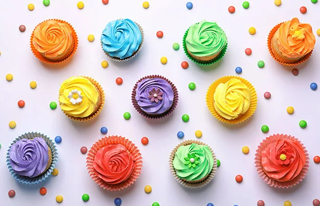 rainbow cupcakes