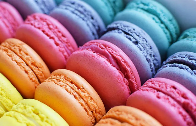 rainbow macarons