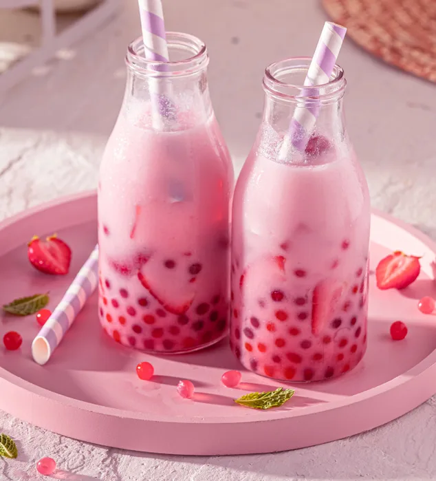 pink bubble teas