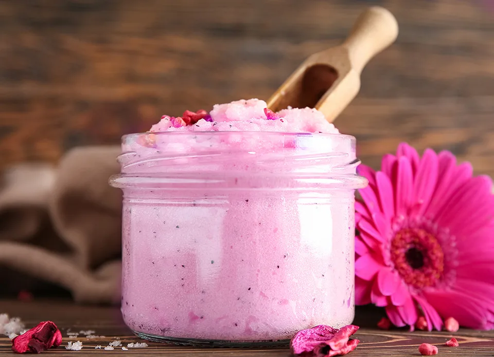 pink salt scrub