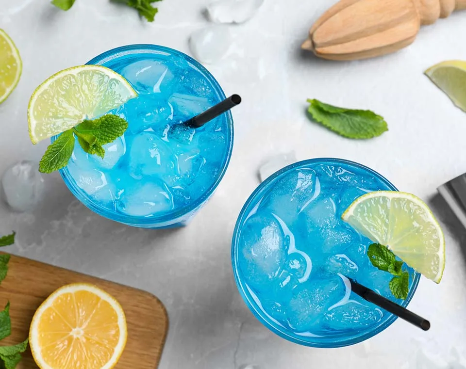 Marine Blue Colored Alcoholic Beverages
